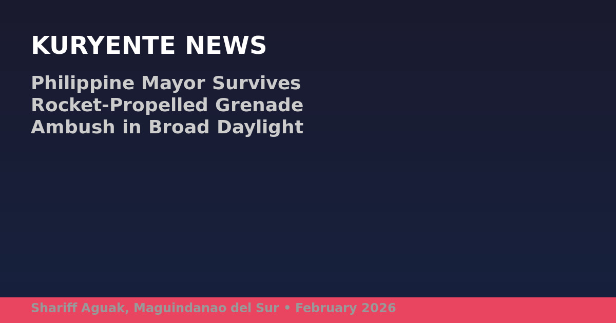 Philippine Mayor Survives Rocket-Propelled Grenade Ambush in Broad Daylight