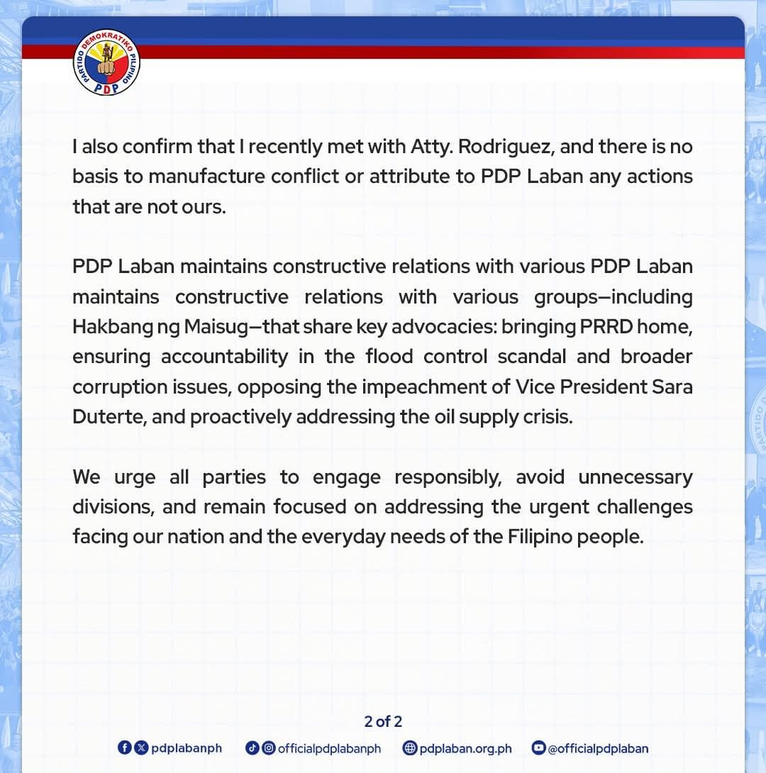 PDP Laban Denies Role in Online Attacks Against Rodriguez