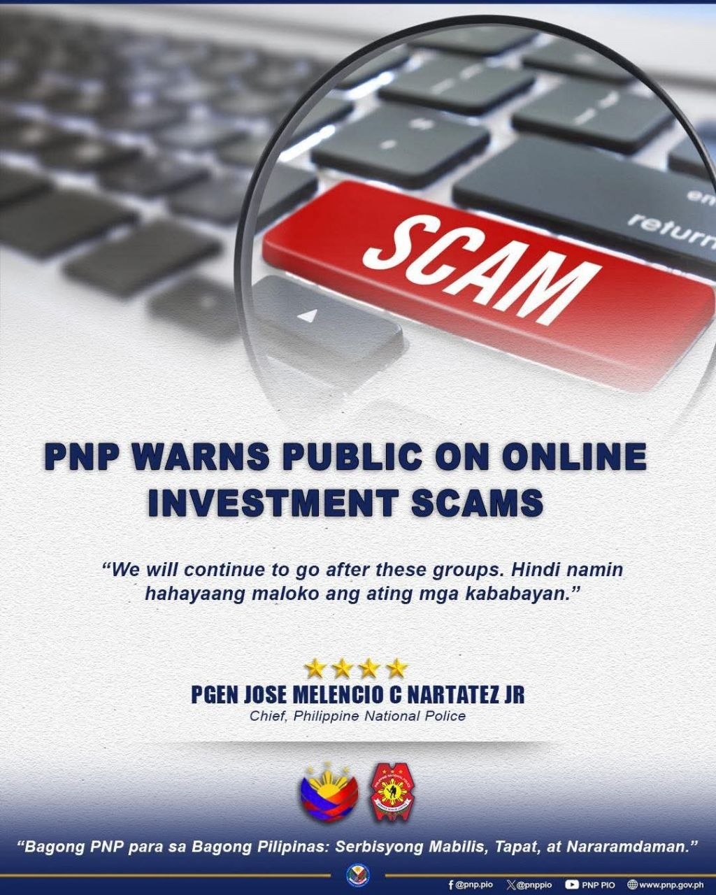 PNP Warns Against Online Investment Scams After Laguna Arrest