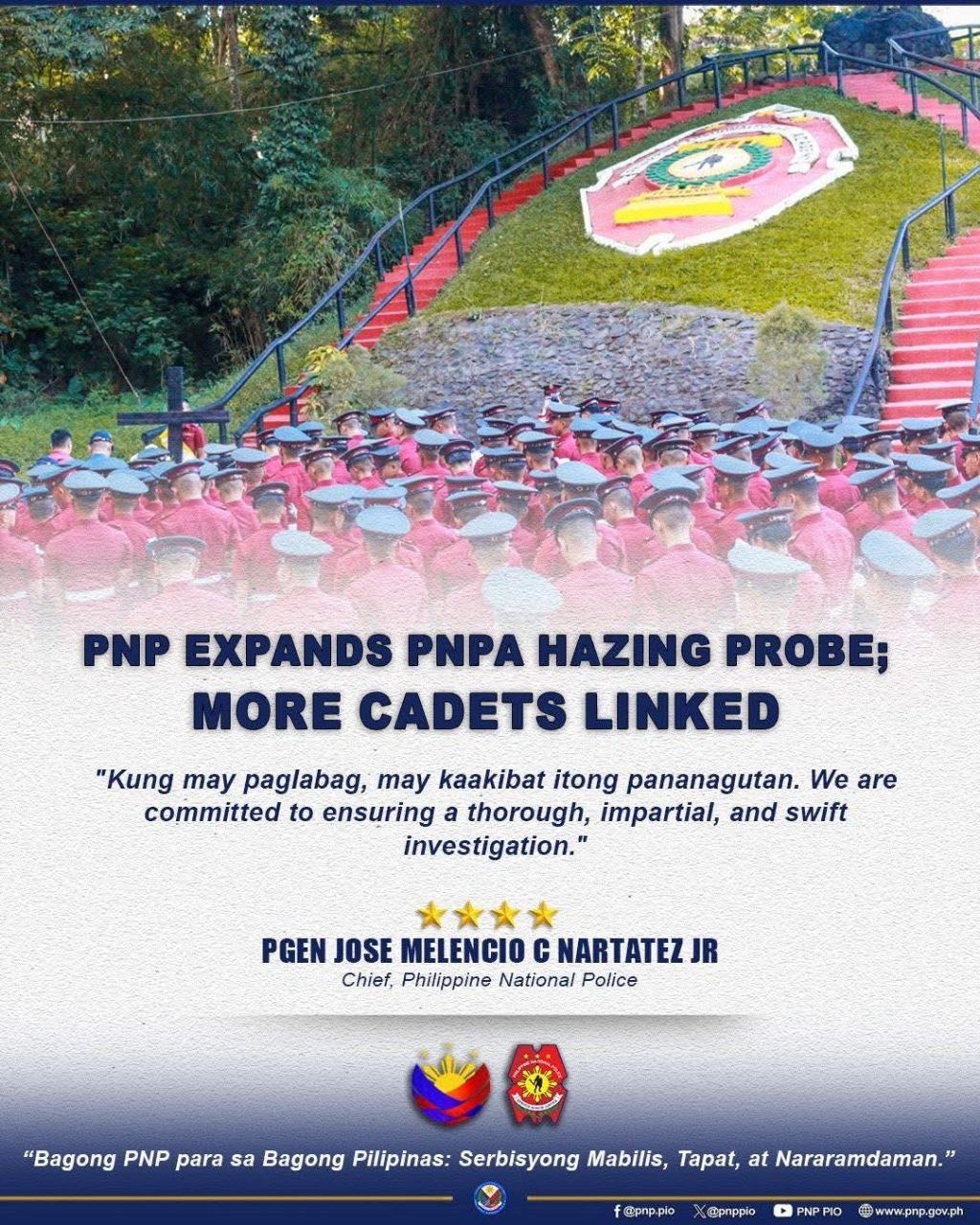 PNP Expands PNPA Hazing Probe; Seven Cadets Now Linked
