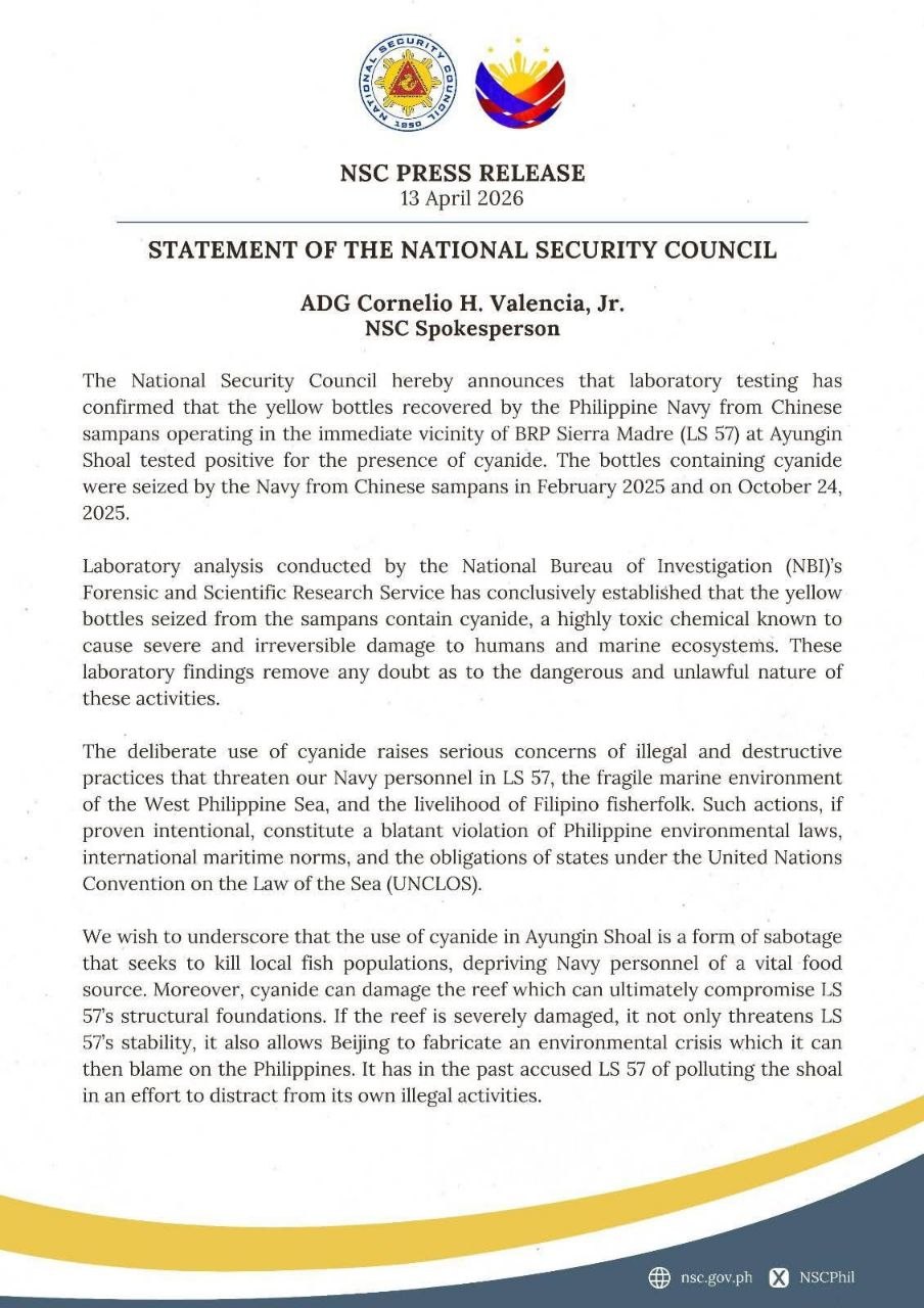 China Uses Cyanide in West Philippine Sea Waters