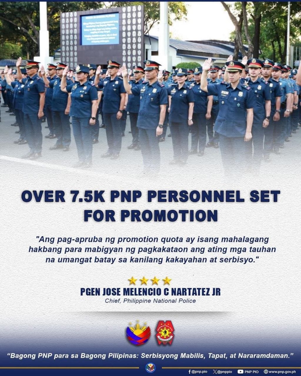 PNP Approves 7,516 Promotions in First 2026 Cycle