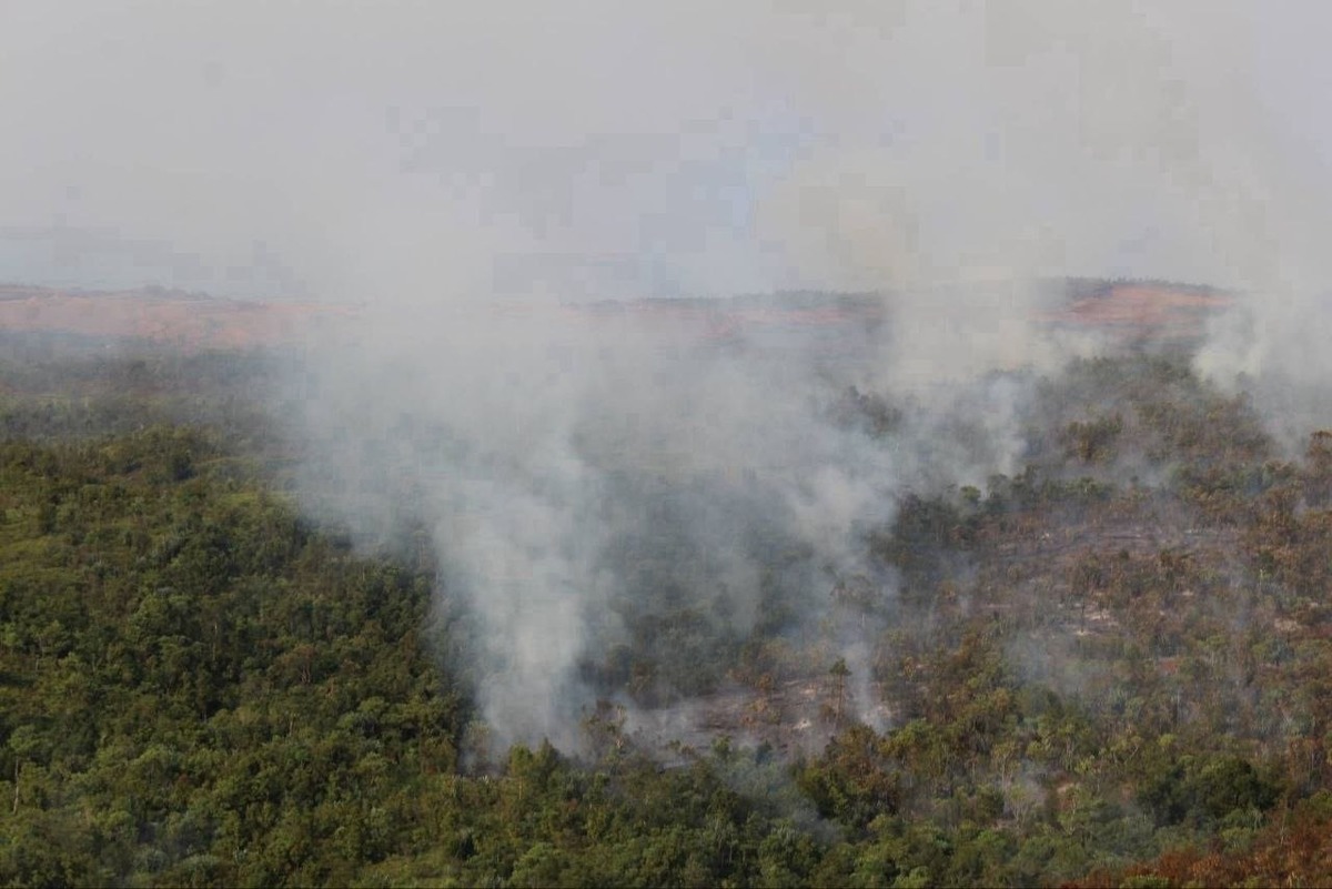 PAF Black Hawk Battles Eastern Samar Forest Fire