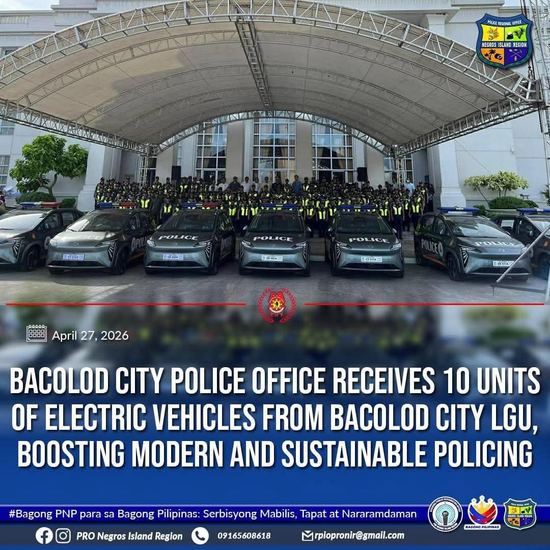 Bacolod Police Receive 10 Electric Vehicles from LGU