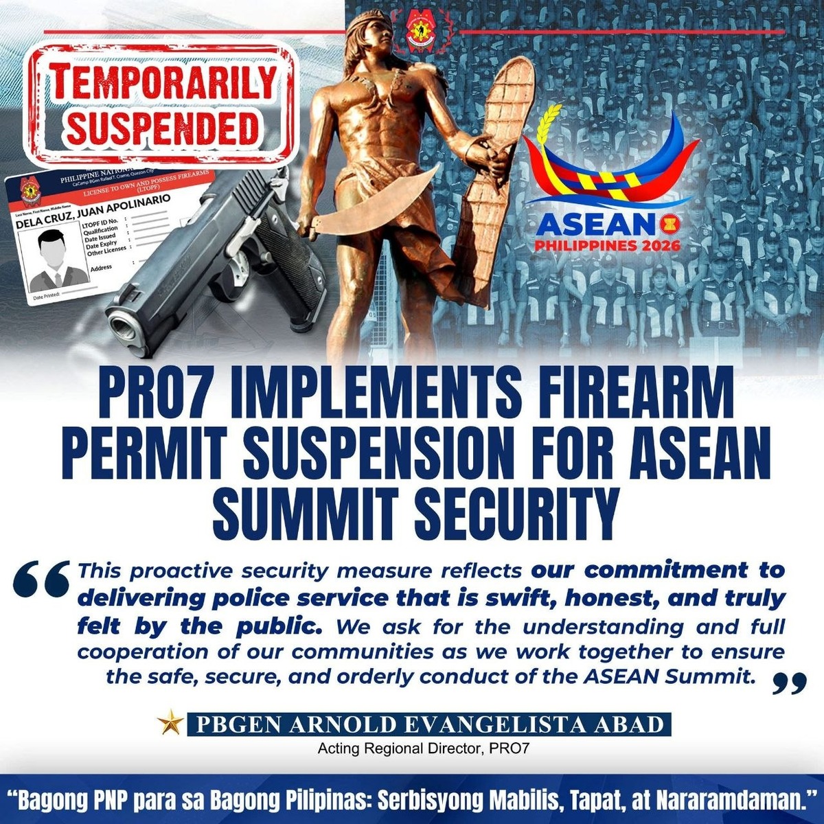Cebu Gun Ban Starts May 4 for ASEAN Summit Security