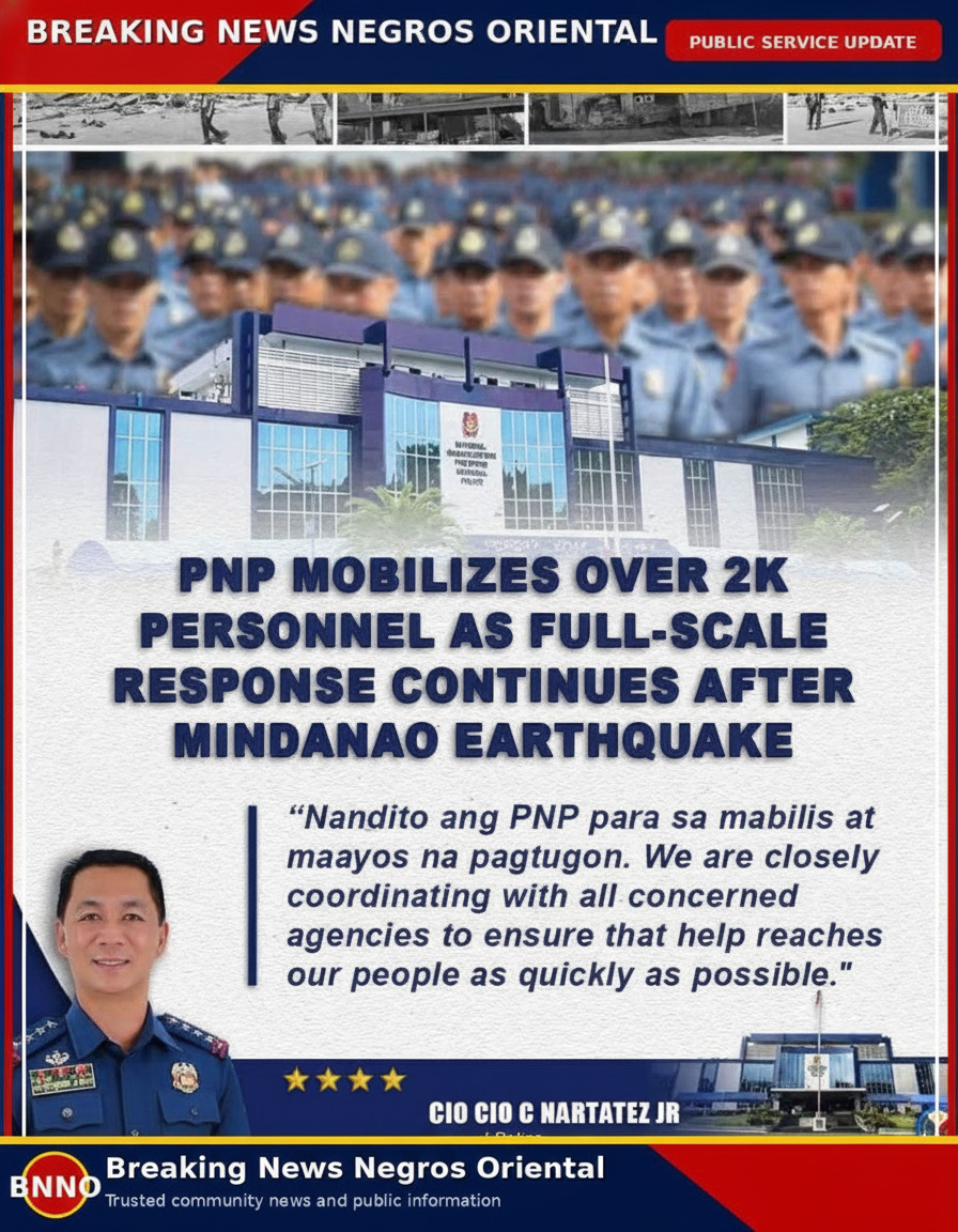 PNP Deploys 2,092 Officers After Mindanao Magnitude 7.8 Quake