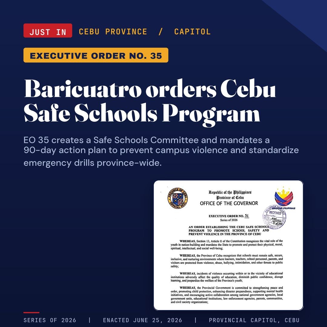 Cebu Governor Signs Executive Order for Safe Schools