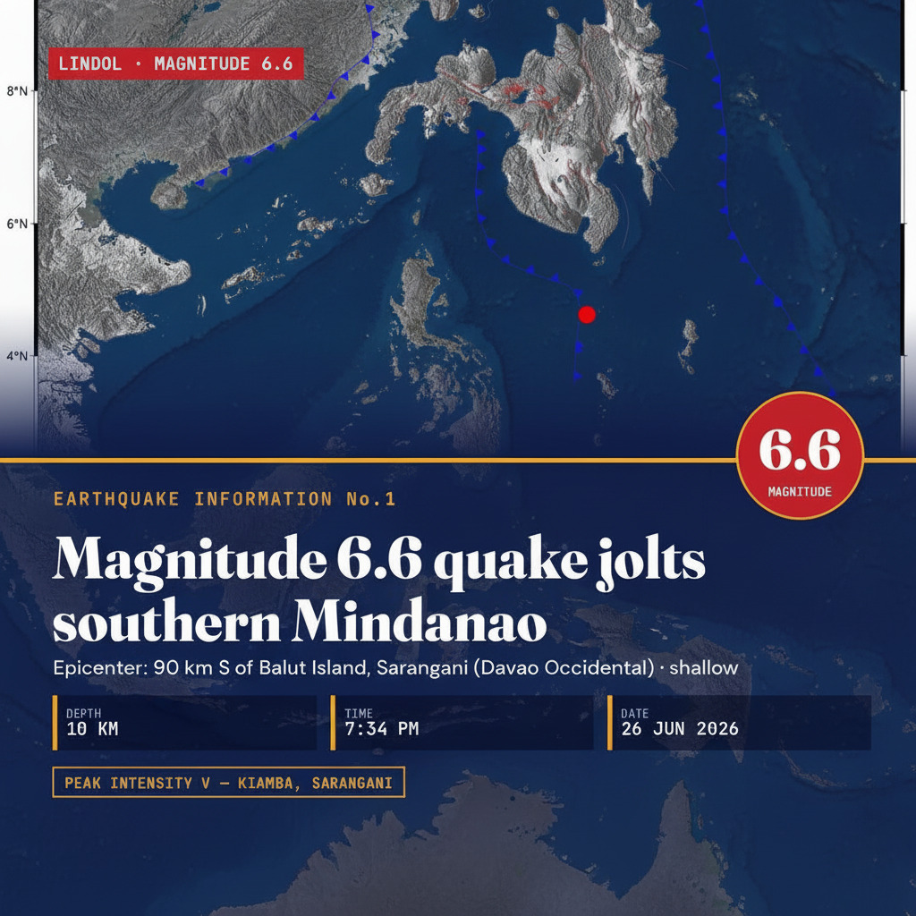 Magnitude 6.6 Earthquake Strikes Off Davao Occidental
