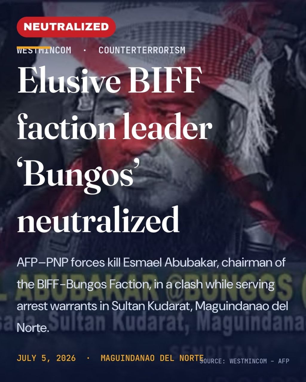 BIFF-Bungos Faction Leader Killed in Maguindanao Clash