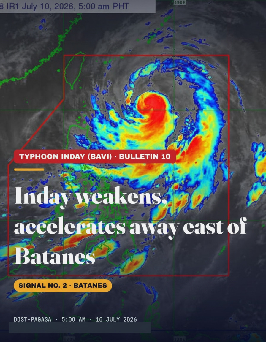Typhoon Inday Weakens but Keeps Signal 2 — July 10, 2026