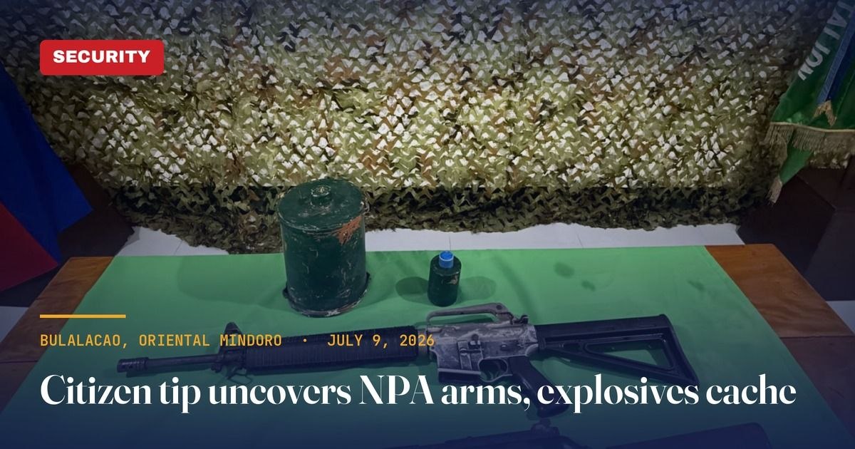 Oriental Mindoro: Citizen Tip Leads Army to NPA Cache
