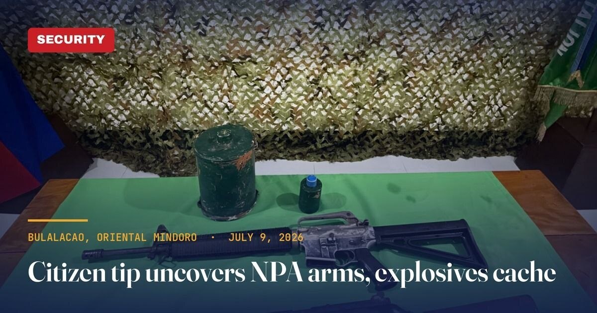 Oriental Mindoro: Citizen Tip Leads Army to NPA Cache