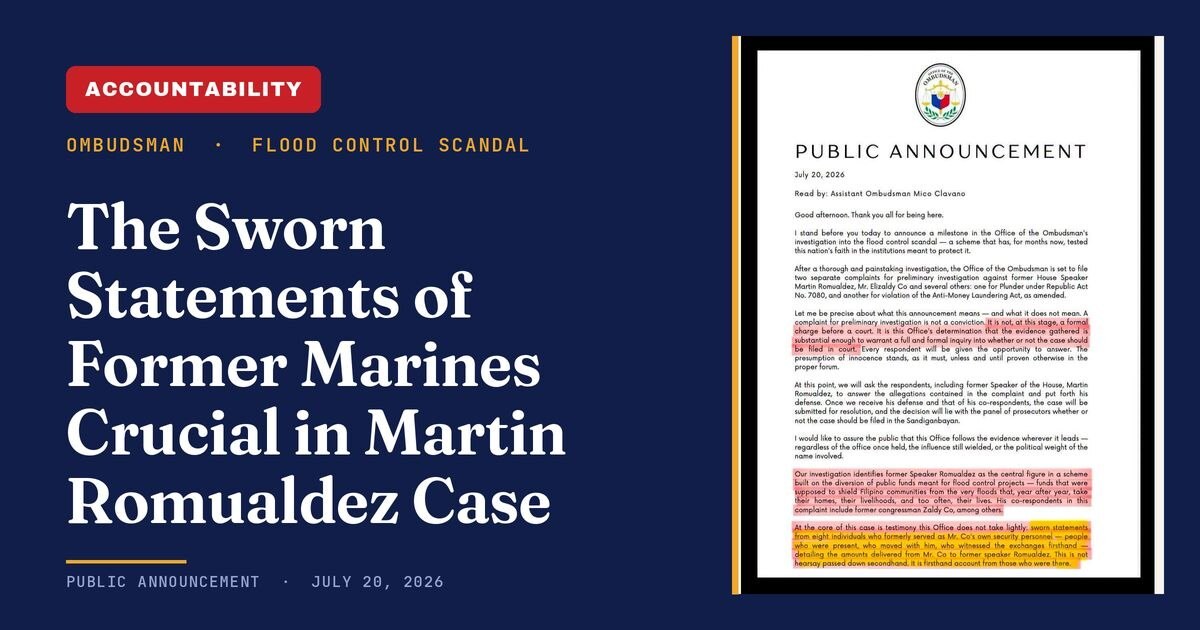 Ombudsman Files Plunder Case vs. Romualdez Over Flood Funds