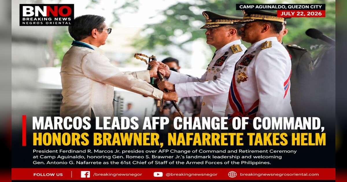 Marcos Leads AFP Command Shift; Nafarrete Takes Helm