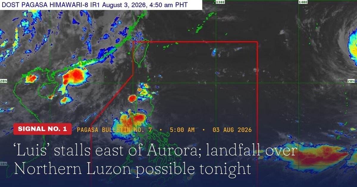 'Luis' May Hit Northern Luzon Tonight — August 3, 2026