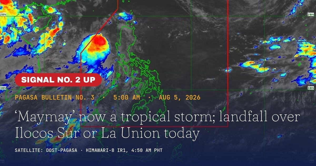 Tropical Storm Maymay to Hit Northern Luzon — Aug. 5, 2026