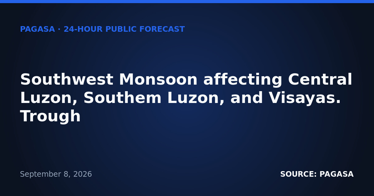 Monsoon and Tropical Depression KROVANH Drench Luzon on Sept. 9 — Wednesday, September 9, 2026