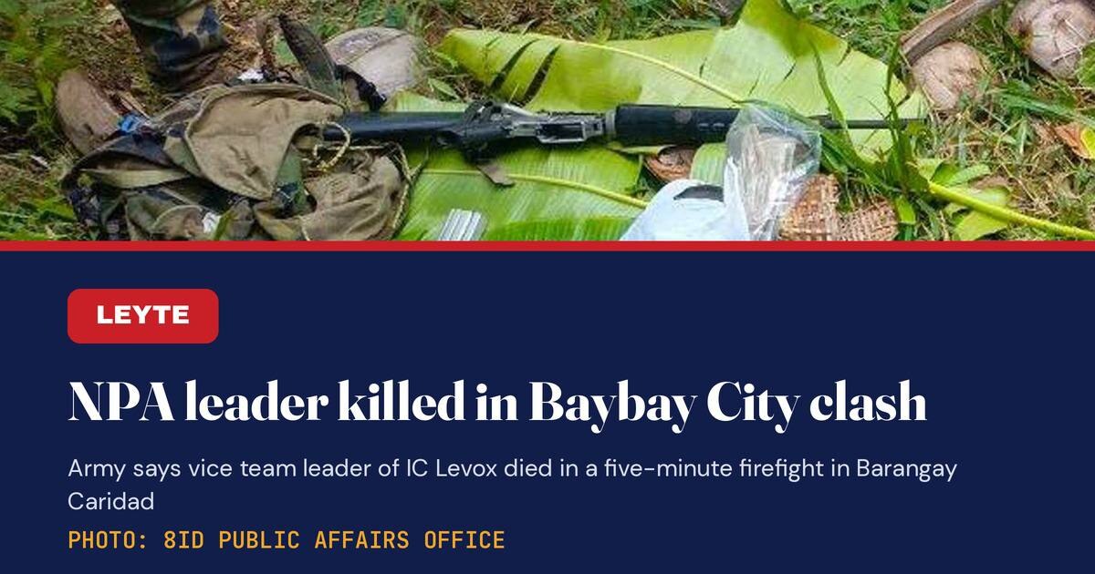 NPA Leader Killed in Baybay City, Leyte Firefight