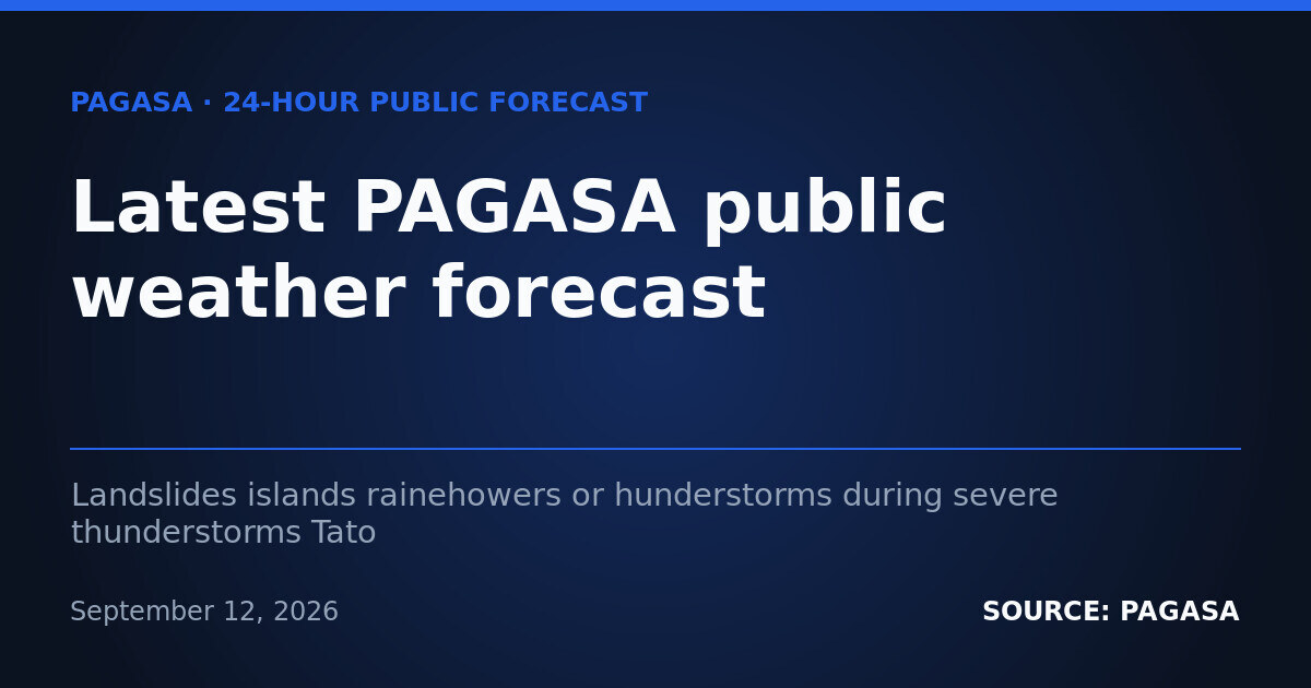 Scattered Thunderstorms Expected Across Philippines on September 13