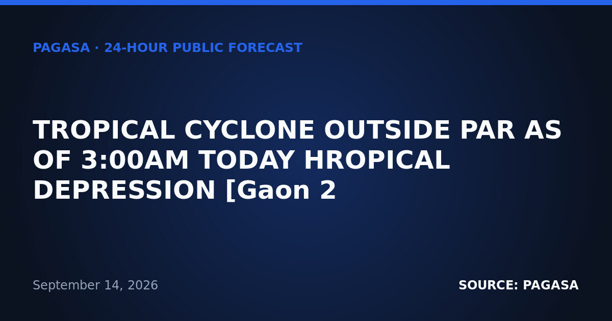 Tropical Depression Near Visayas Brings Rain Nationwide — Tuesday, September 15, 2026