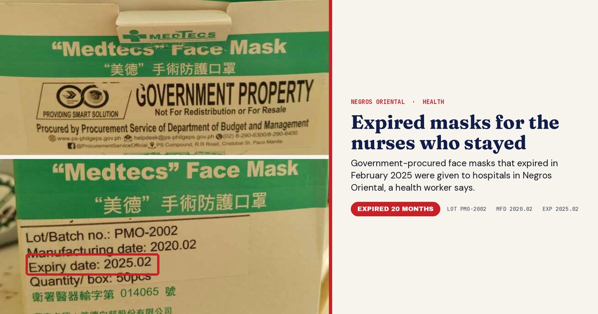 Expired Government Face Masks Reached Negros Oriental Hospitals, Health Worker Says