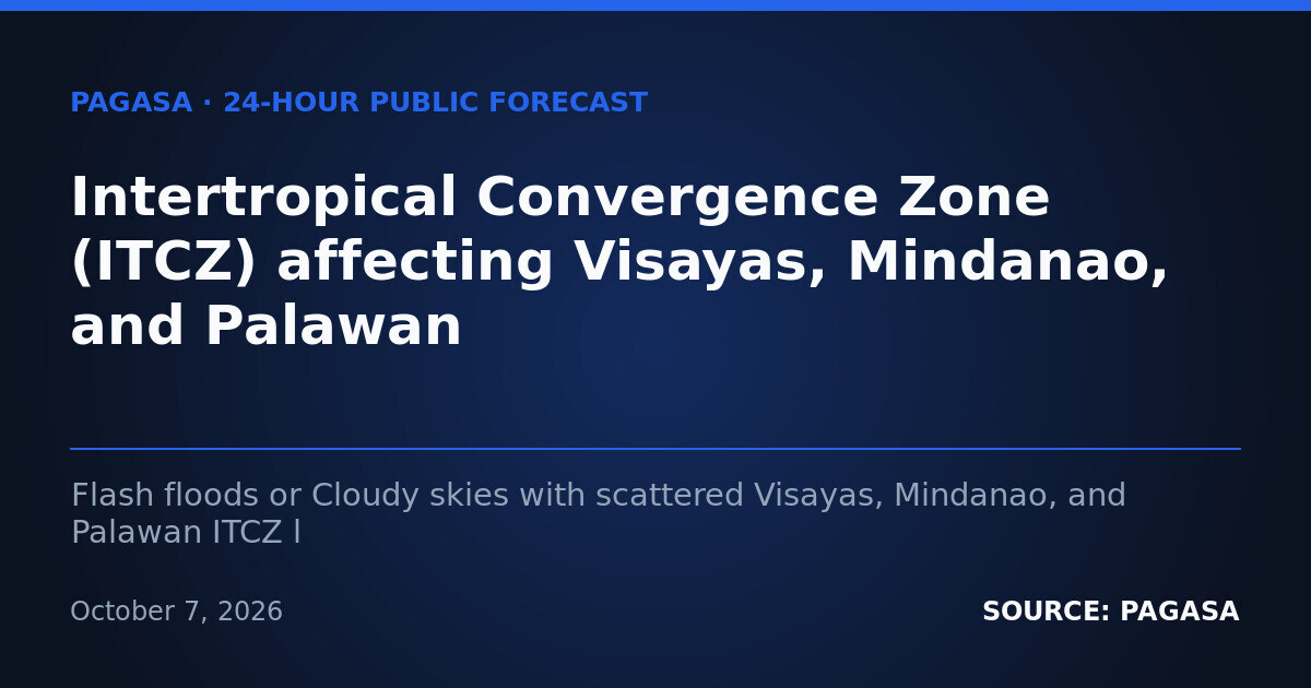 ITCZ, Northeast Winds Bring Rain Across PH on Oct. 8