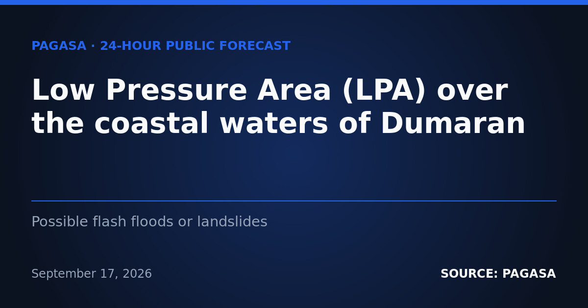 LPA Brings Scattered Rains, Flash Flood Risk Across PH – Sept. 18 — Friday, September 18, 2026