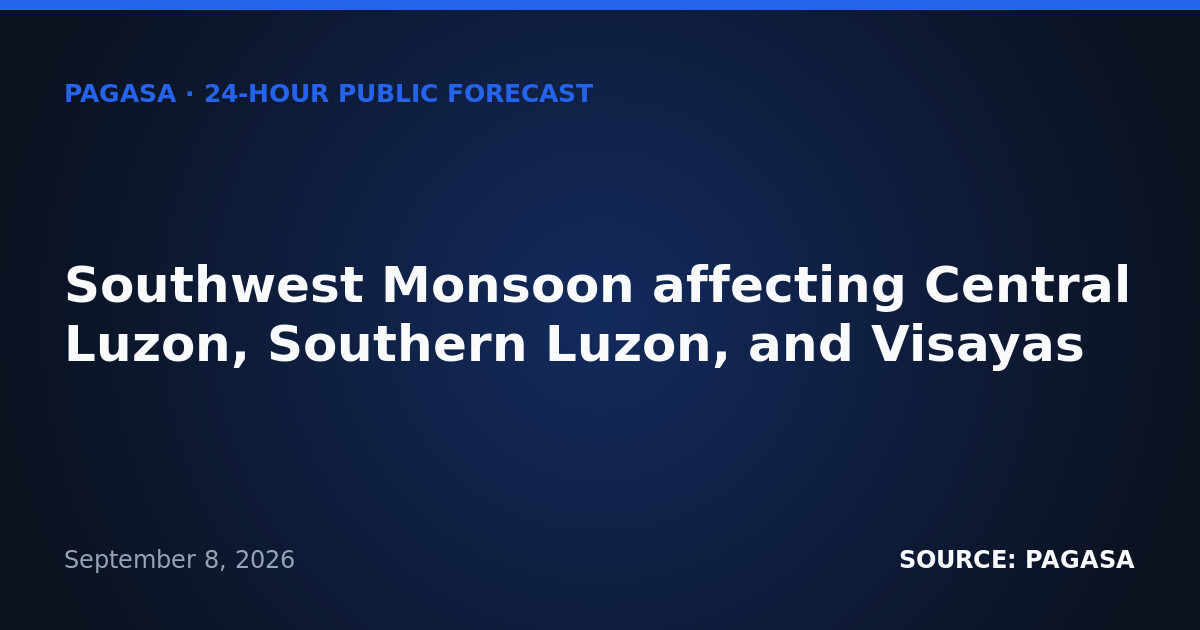 Monsoon and Tropical Depression KROVANH Drench Luzon on Sept. 9 — Wednesday, September 9, 2026