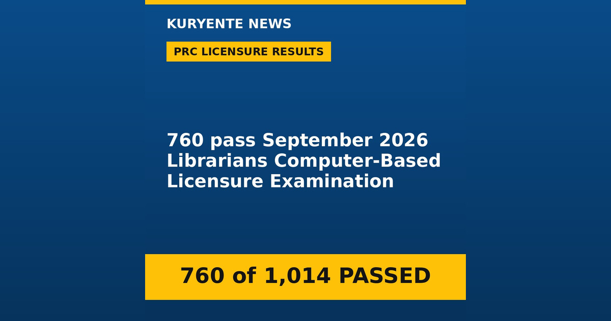 PRC: 760 pass September 2026 Librarians Computer-Based Licensure Examination
