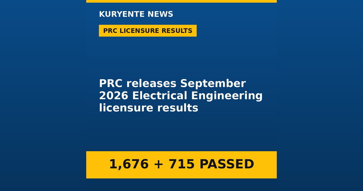 PRC releases September 2026 Electrical Engineering licensure results