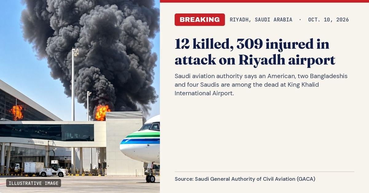 12 Killed, 309 Hurt in Attack on Riyadh Airport