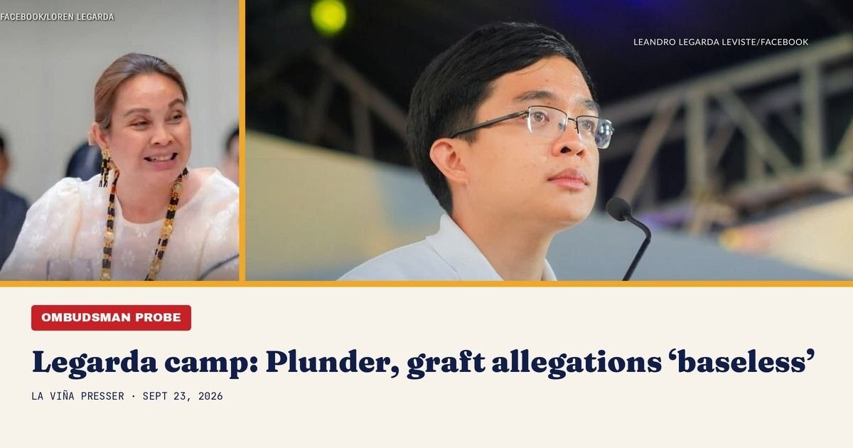 Legarda Camp Rejects Plunder Charges as 'Baseless'