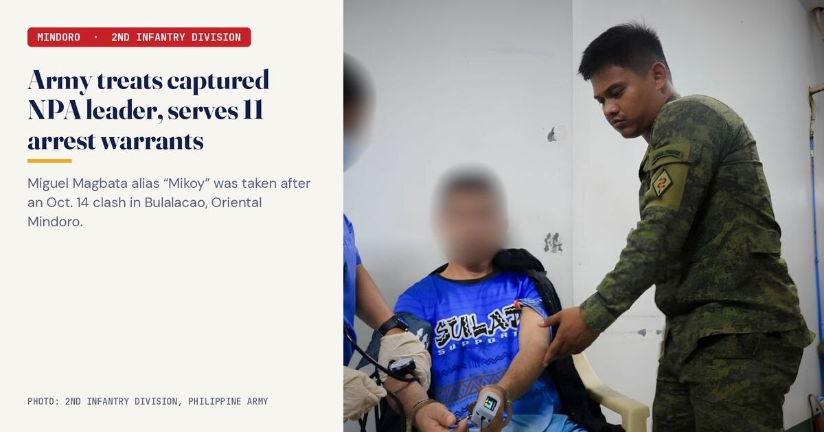 Army Treats Captured NPA Leader in Oriental Mindoro
