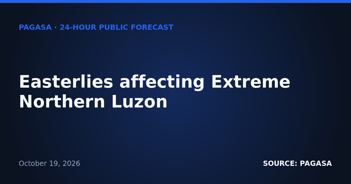 Super Typhoon Champi Trough Brings Rain Hazards to Parts of PH — Tuesday, October 20, 2026