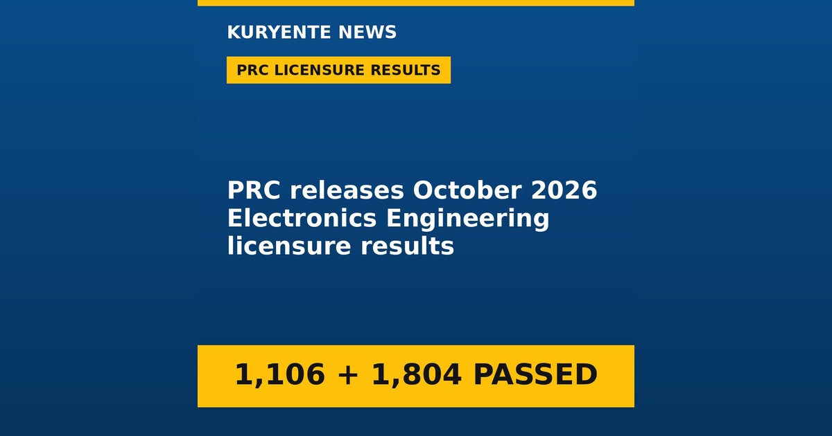 PRC releases October 2026 Electronics Engineering licensure results