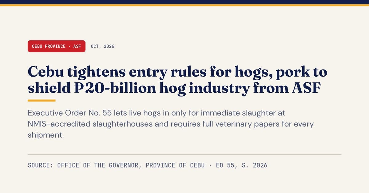What Cebu's New ASF Order Means for Negros Hog Shipments