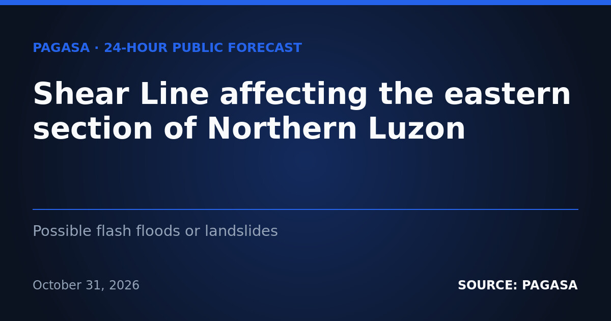 Rain, Flash Flood Risk in Northern Luzon on November 1
