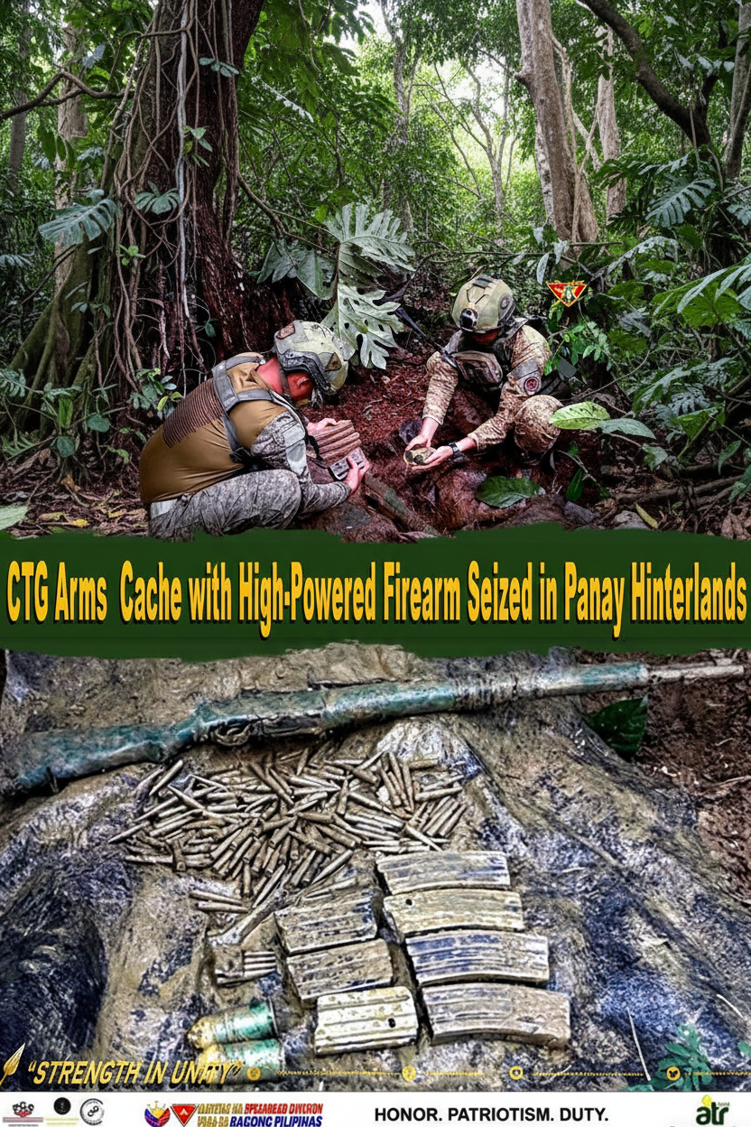 CTG Arms Cache Seized in Panay Hinterlands; High-Powered Rifle Recovered
