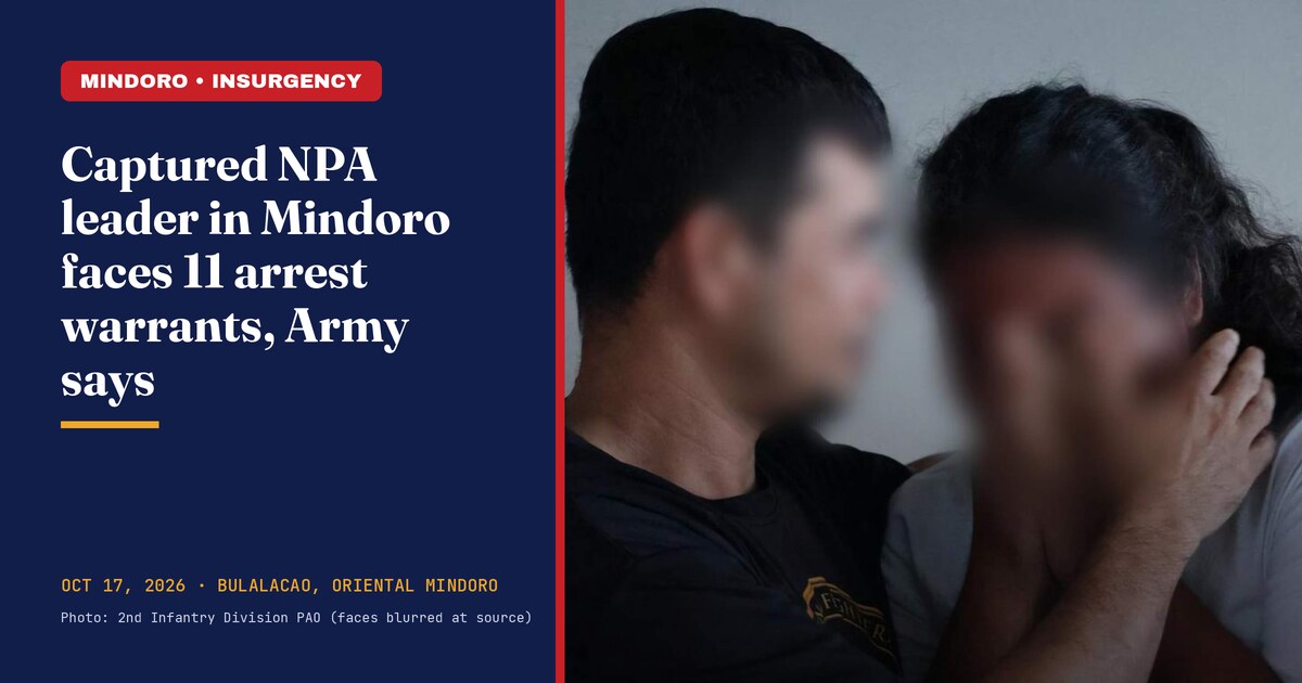NPA Leader Captured in Mindoro Faces 11 Arrest Warrants