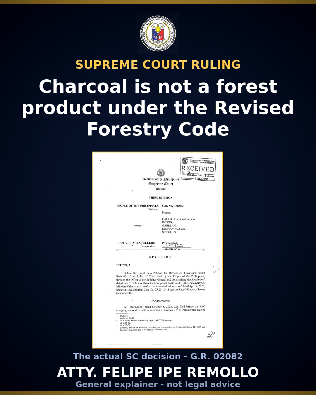 SC: Manufactured wood charcoal is not a 'forest product' under PD 705
