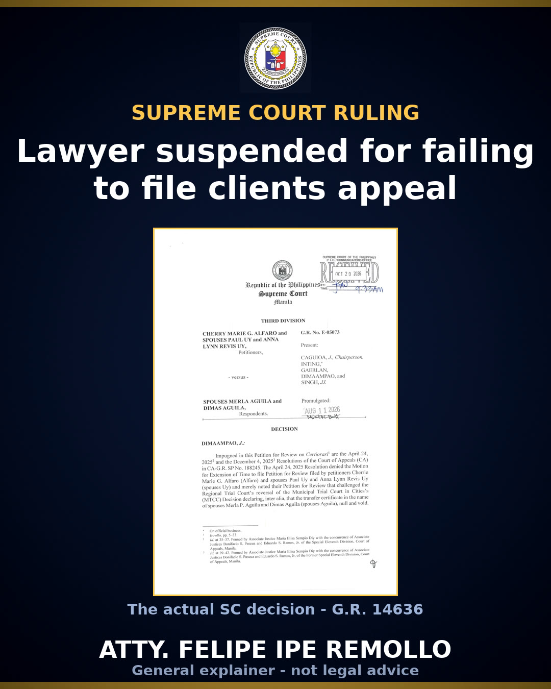 Lawyer suspended for failing to file client's appeal, misleading him