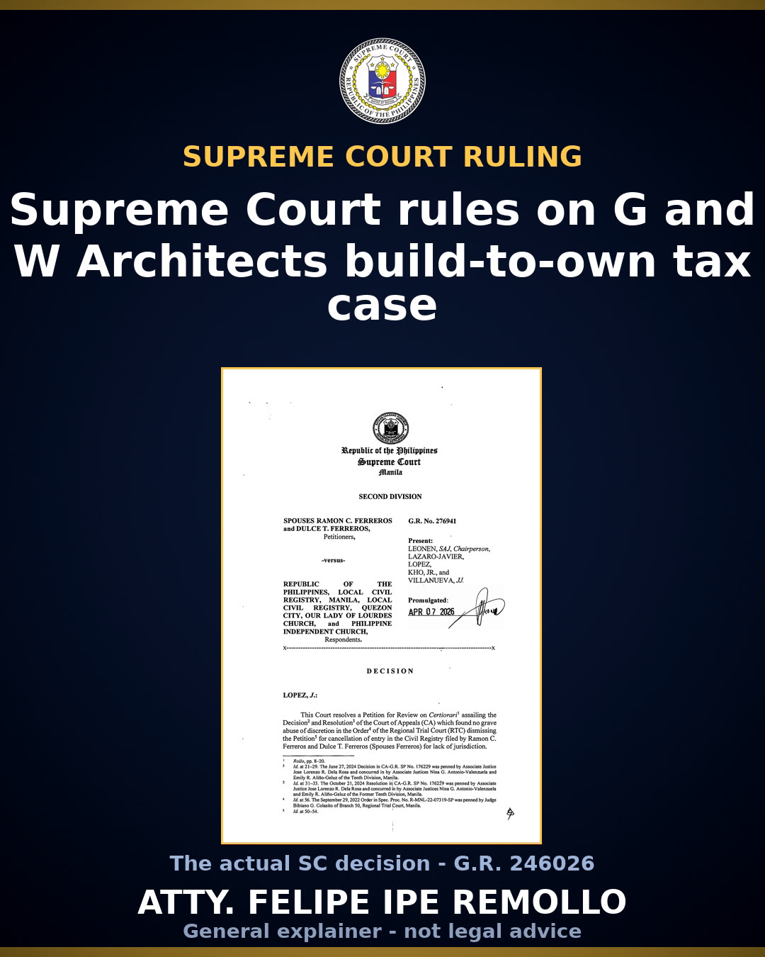 SC holds G&W Architects liable for deficiency EWT, voids CTA amended rulings