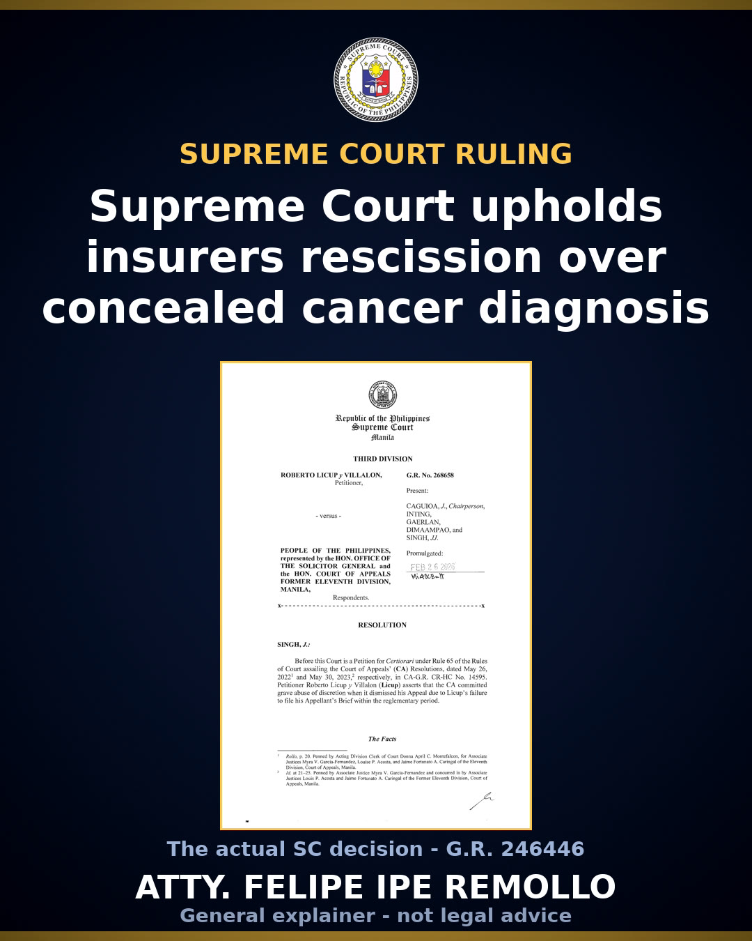 SC reviews insurer's denial of Manila Bankers life policy claim