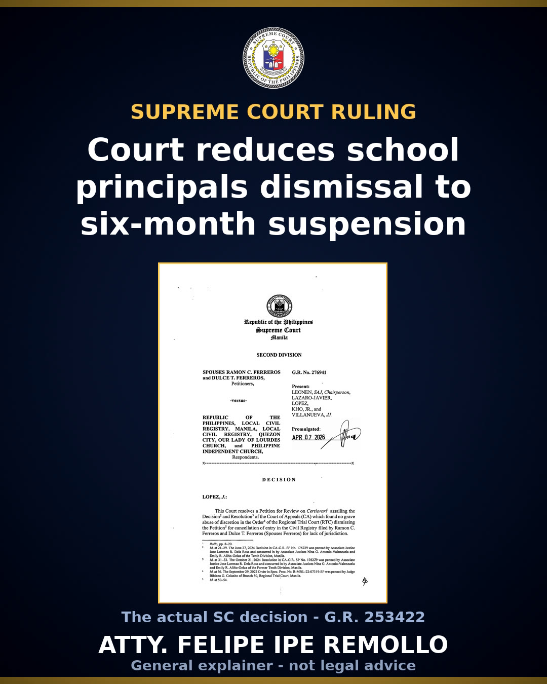SC downgrades school principal's grave misconduct to simple misconduct