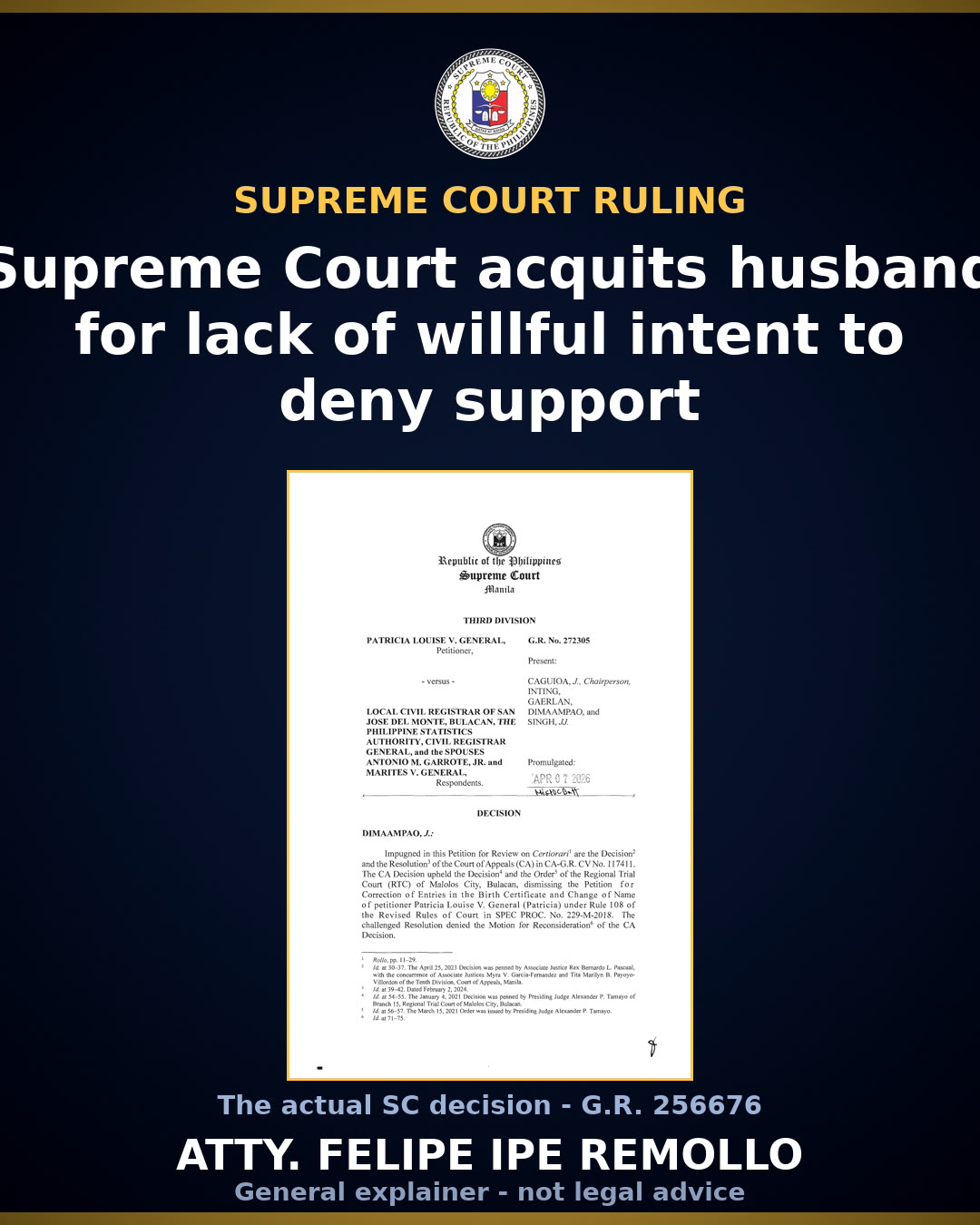 SC acquits man convicted under anti-VAWC law over financial support
