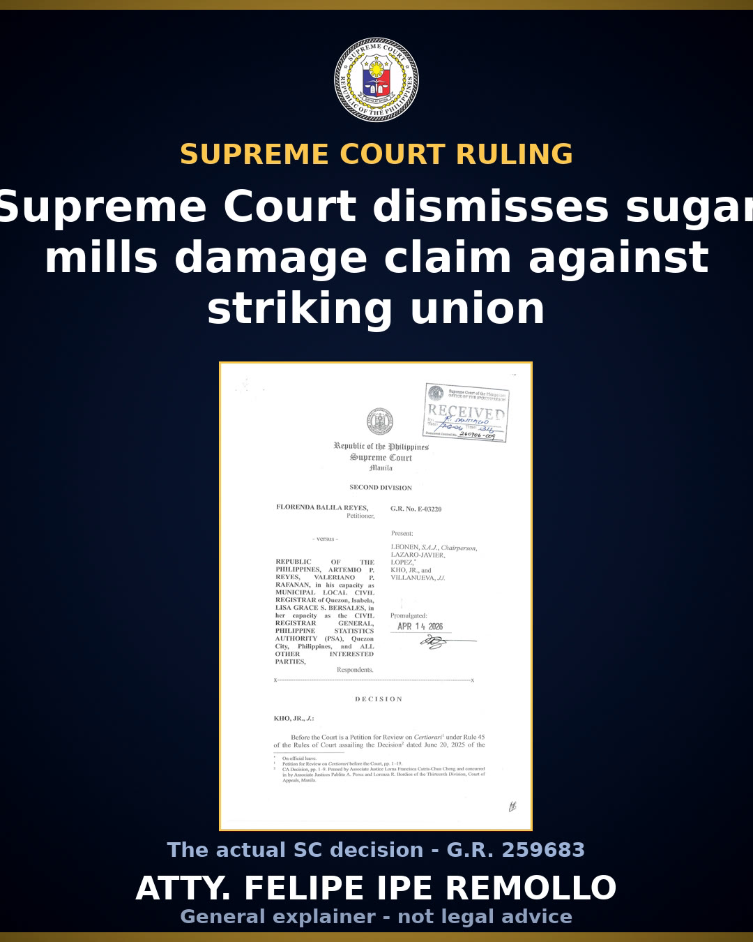 SC denies sugar firm's damages claim over union strike