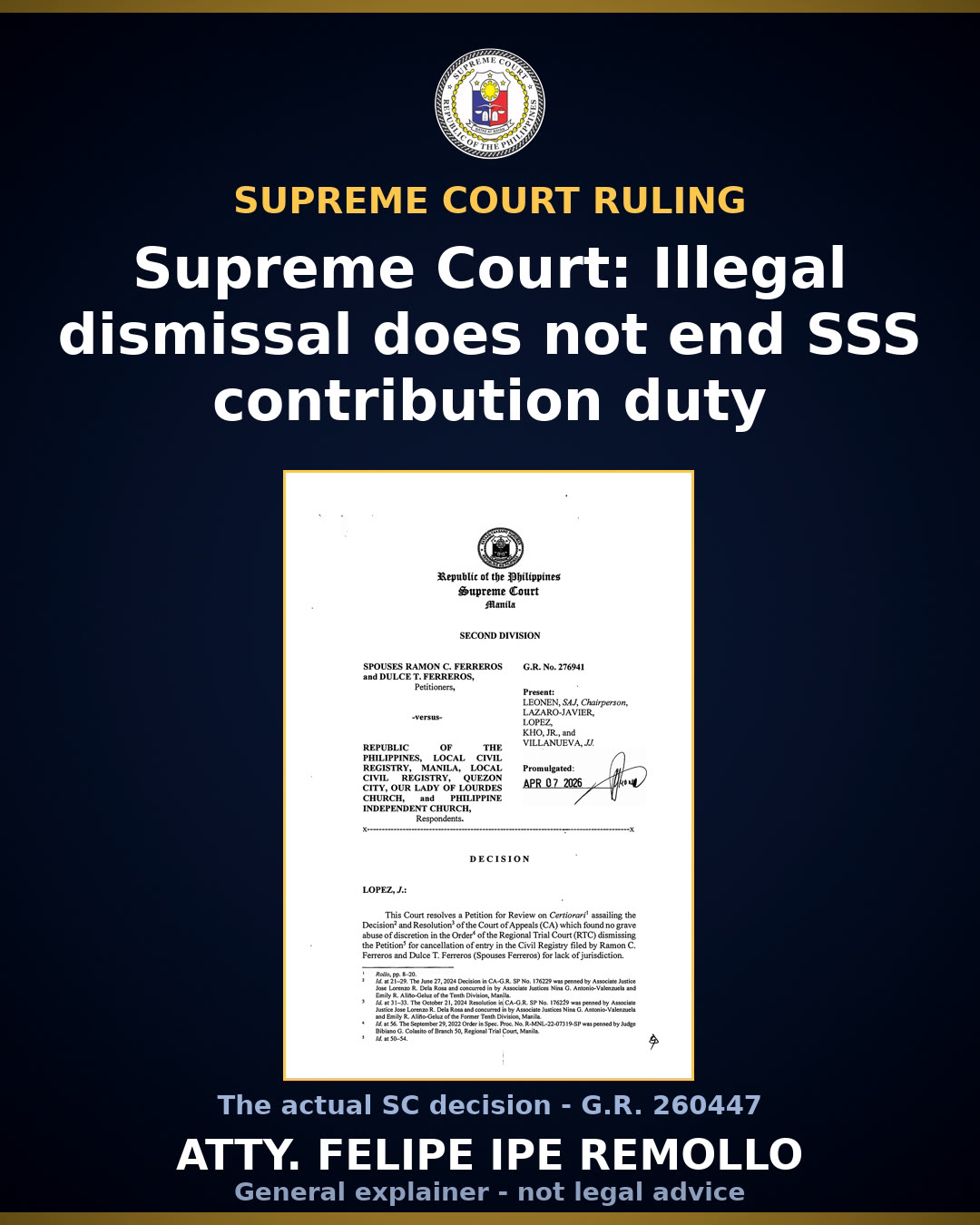 SC: Employer must remit SSS contributions for illegally dismissed workers