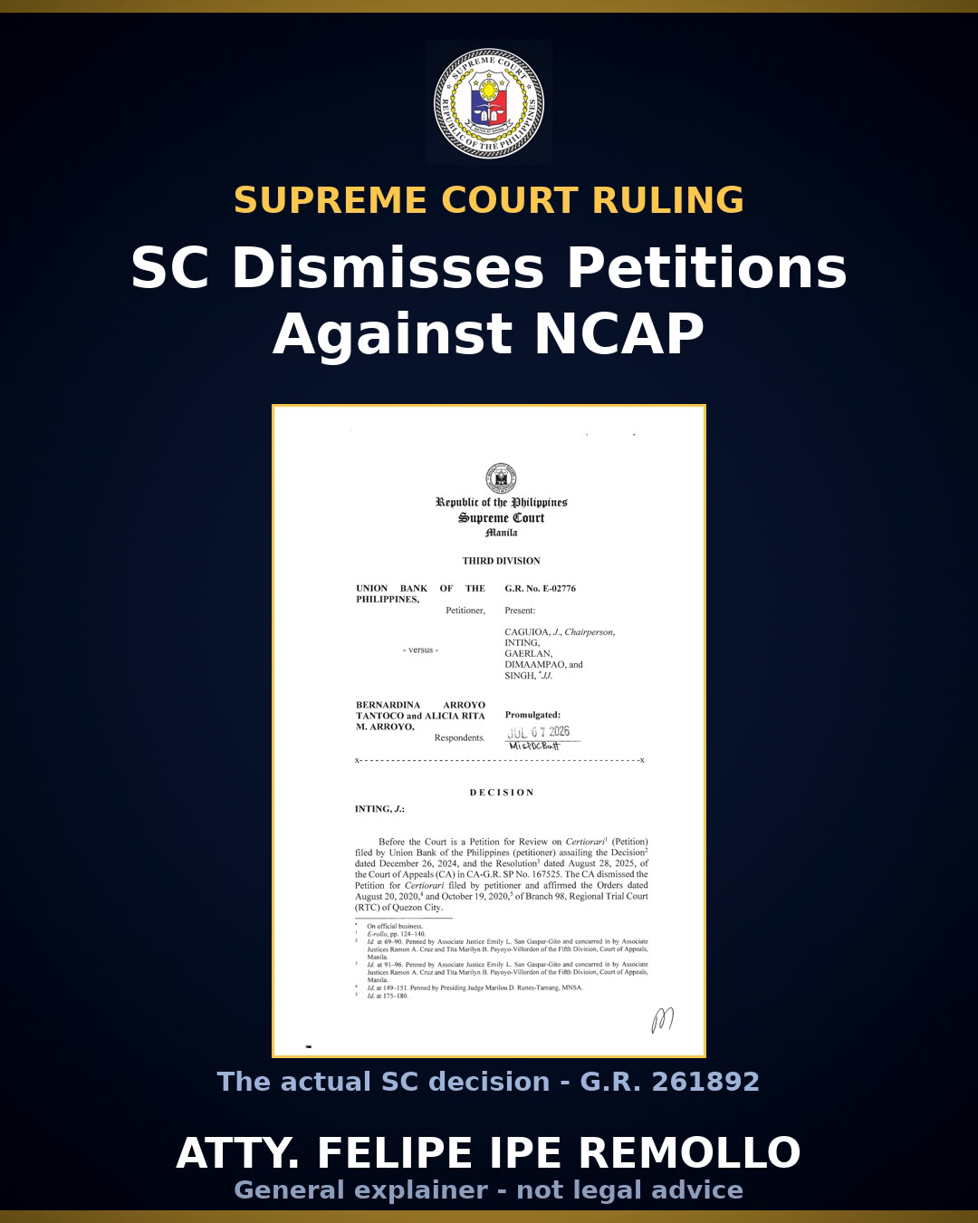 SC dismisses petitions vs No Contact Apprehension Policy ordinances
