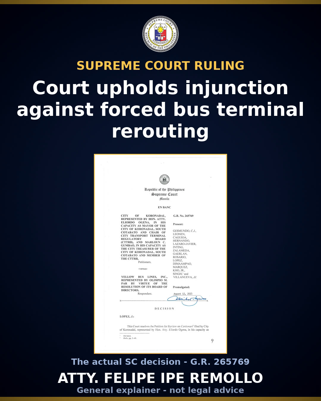 SC: Koronadal can't force Yellow Bus to use city terminal