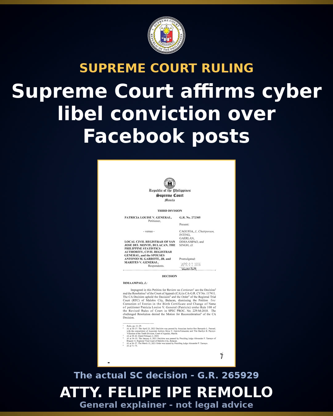 Supreme Court acquits Jade Karla Tan of cyber libel over Facebook posts